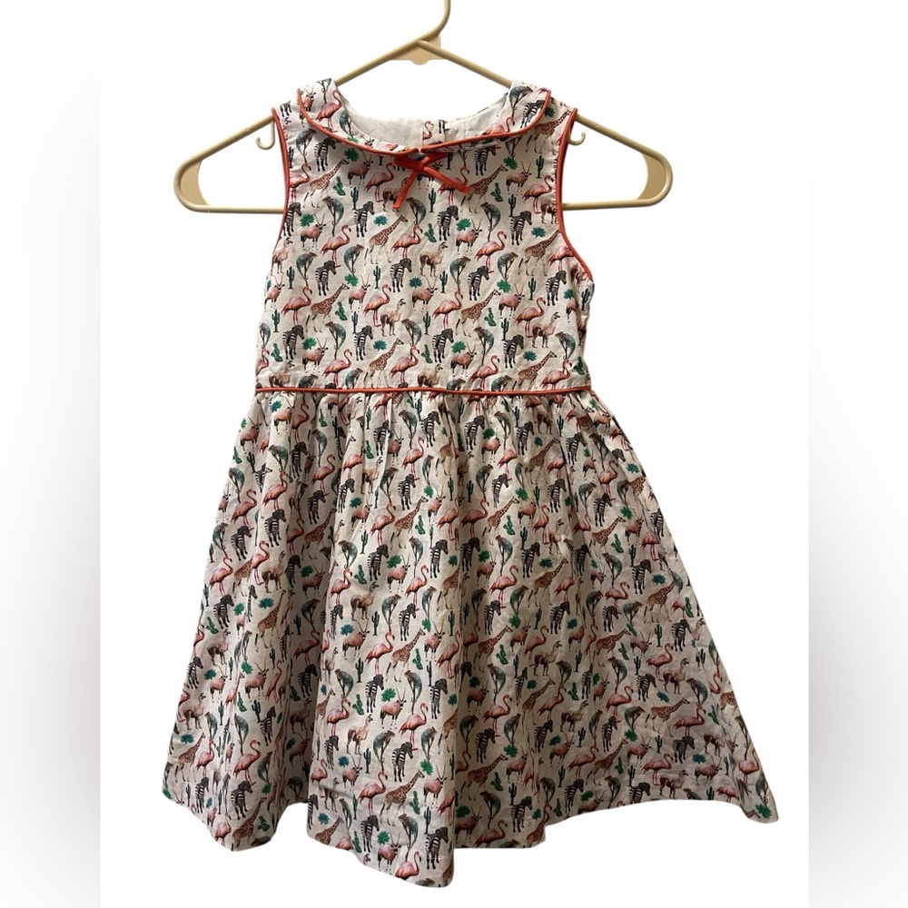 Next Kids Dress with Animal Print in Pink and Green